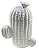 POTICHE DECORATIVO EM CERÂMICA CACTUS 26,7CM BRANCO - Imagem 1
