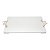 BANDEJA DE MADEIRA LAQUEADO BRANCO C/ALÇA FOLHADA ROSE 45X30X2cm - Imagem 3