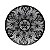 TAMPO GIRATÓRIO DE MADEIRA FLORAL PRETO E BRANCO 45cm - Imagem 2