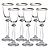 JOGO DE 6 TACAS PARA LICOR ANGELA PLATINUM RIM EM CRISTAL ECOLOGICO 60ML A17CM - Imagem 1