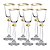 JOGO DE 6 TACAS PARA LICOR ANGELA GOLD RIM EM CRISTAL ECOLOGICO 60ML A17CM - Imagem 1