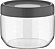 PORTA MANTIMENTO REDONDO RING EM VIDRO COM TAMPA EM PLASTICO COR CINZA 425ML D9XA10CM - Imagem 1