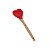 COLHER DE SILICONE C/CABO DE BAMBU HEART VERMELHO 27cm - Imagem 1