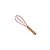 BATEDOR DE OVOS DE SILICONE C/CABO DE BAMBU CHARMY ROSA 32cm - Imagem 1