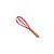 BATEDOR OVOS SILICONE C/CABO DE BAMBU CHARMY VERMELHO 32cm - Imagem 1