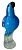 PÁSSARO DECORATIVO EM VIDRO 21.5CM AZUL - Imagem 1