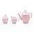 CJ 3PC P/CAFÉ DE PORCELANA HEART ROSA - Imagem 7