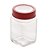 POTE VIDRO BOROSILICATO C/TAMPA DE ACRÍLICO VERMELHA 350ml - Imagem 1