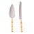 CJ 2PC P/BOLO DE AÇO INOX C/CABO DE PLÁSTICO BAMBU 25 E 21cm - Imagem 1