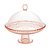PRATO CRISTAL C/PÉ E TAMPA PEARL ROSA 20x18cm - Imagem 1