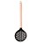 ESCUMADEIRA DE NYLON PRETA C/CABO DE AÇO INOX ROSÉ 34cm - Imagem 2