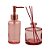 CJ 2PC PORTA SABONETE LÍQUIDO DIFUSOR VIDRO C/3 PALITOS ROSA - Imagem 1