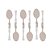 CJ 6 COLHERES P/CHÁ AÇO INOX C/CABO PLÁSTICO BAMBU 17cm - Imagem 1