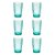 CJ 6 COPOS ALTOS DE VIDRO BICO DE ABACAXI AZUL TIFFANY 330ml - Imagem 5
