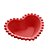 CJ 4 BOWLS PORCELANA CORAÇÃO BEADS VERMELHO 13x11x4cm - Imagem 1