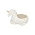 UNICÓRNIO CORATIVO CERÂMICA BRANCO CHIFRE DOURADO 15x10x11 - Imagem 1
