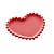 CJ 4 PRATOS PORCELANA CORAÇÃO BEADS VERMELHO 12x10x1cm - Imagem 1
