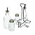 CJ 4PC GALHETEIRO  VIDRO C/SUPORTE  METAL PRETO 200ml/70ml - Imagem 4