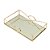 BANDEJA DECORATIVA METAL C/ESPELHO DOURADO 31x20x6cm - Imagem 4