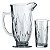 CJ 1 JARRA 1l E 6 COPOS 270ml VIDRO TRIANGLE - Imagem 1