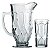 CJ 1 JARRA 1l E 6 COPOS 270ml VIDRO CURVES - Imagem 1