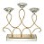 CANDELABRO METAL P/3 VELAS DOURADO 28x8x26cm - Imagem 1
