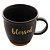 CANECA CERÂMICA BLESSED PRETO MATT/LARANJA 380ml - Imagem 2