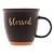 CANECA CERÂMICA BLESSED PRETO MATT/LARANJA 380ml - Imagem 3