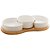 CJ 3 PETISQUEIRAS PORCELANA C/BANDEJA BAMBU BRANCO 30x15x6cm - Imagem 2