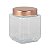 PORTA MANTIMENTO VIDRO TAMPA METAL COBRE 1,2L 11X11X14CM - Imagem 1