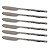 JG 6 ESPATULAS STEEL WOOD ACO INOX CABO BAMBU CAIXA PRETA - Imagem 1