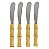 JG 4 ESPATULAS ACO INOX CABO PLÁSTICO ESTILO BAMBU E CAIXA - Imagem 1