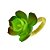 CJ 4 ANÉIS P/GUARDANAPOS PLÁSTICO FLOR VERDE 7x6cm - Imagem 1
