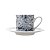 CJ 6 XÍCARAS P/CAFÉ C/PIRES DE PORCELANA BLUE FLORAL 90ml - Imagem 2