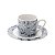 CJ 6 XÍCARAS P/CAFÉ C/PIRES DE PORCELANA BLUE FLORAL 90ml - Imagem 1