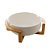SALADEIRA PORCELANA C/SUPORTE BAMBU BRANCO MATT 26x22x11cm - Imagem 1