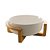 SALADEIRA PORCELANA C/SUPORTE BAMBU BRANCO MATT 26x22x11cm - Imagem 2