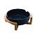 SALADEIRA PORCELANA C/SUPORTE BAMBU AZUL MATT 26x22x11cm - Imagem 1