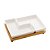 CJ 2 PETISQUEIRAS PORCELANA BANDEJA BAMBU BRANCO 23x15x5cm - Imagem 1