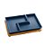 CJ 2 PETISQUEIRAS PORCELANA C/BANDEJA BAMBU AZUL 23x15x5cm - Imagem 1