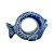 CJ 4 ANÉIS P/GUARDANAPOS CERÂMICA PEIXE OCEAN AZUL 9x6cm - Imagem 1