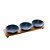 CJ 3 PETISQUEIRAS PORCELANA C/BANDEJA BAMBU AZUL 32x9x5cm - Imagem 1