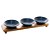 CJ 3 PETISQUEIRAS PORCELANA C/BANDEJA BAMBU AZUL 32x9x5cm - Imagem 2