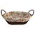 CESTA OVAL FERRO REVESTIDO E TECIDO ALGODÃO 27X20X8CM MARROM - Imagem 1