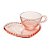 XÍCARA CHÁ CRISTAL C/PRATO CORAÇÃO PEARL ROSA 180ml - Imagem 1