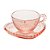 CJ 4 XÍCARAS CHÁ CRISTAL C/PIRES CORAÇÃO PEARL ROSA 180ml - Imagem 1