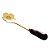 CJ 4 COLHERES AÇO INOX P/CHÁ CABO CERÂMICA FLOWERS DOURADO - Imagem 2