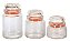 JG 3 POTES VIDRO LISO TAMPA LARANJA 250/550/750ML - Imagem 1