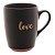 CANECA CERÂMICA LOVE PRETO MATT/ROSA 340ml - Imagem 1