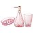 CJ 3PC P/BANHEIRO DE VIDRO ELEGANT ROSA - Imagem 1